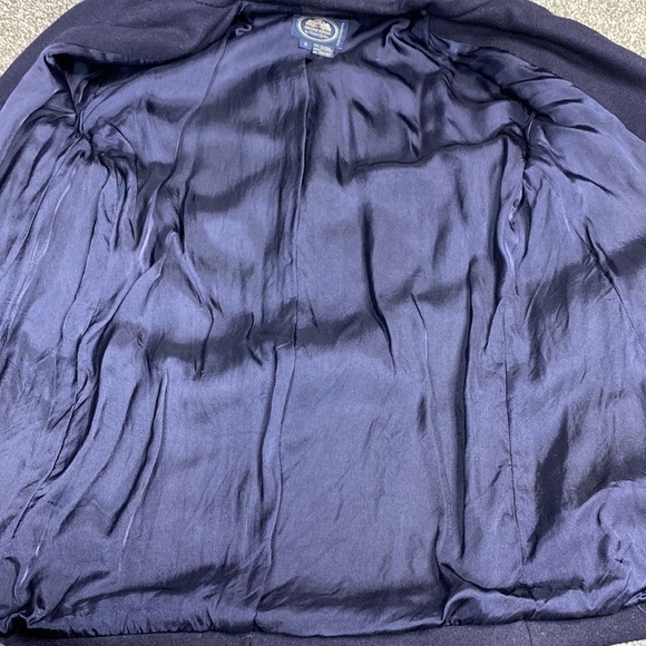 Vintage British Khaki By Robert Lighton Navy Blue Wool Blazer Jacket Size Small - Picture 9 of 9